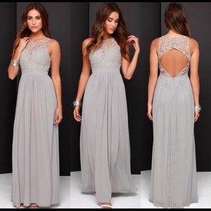 Gray maxi bridesmaids dress